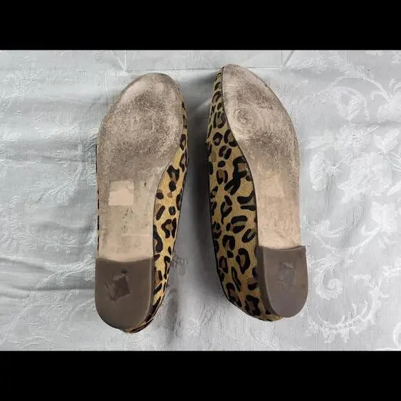 J Crew Womens Flats Size 9.5 Leather Leopard Print Driving Moccasins - Picture 9 of 9